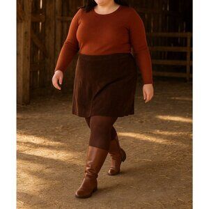 New Vintage Y2K Newport News Suede Skirt 22W Pencil Minimalist Western Capsule